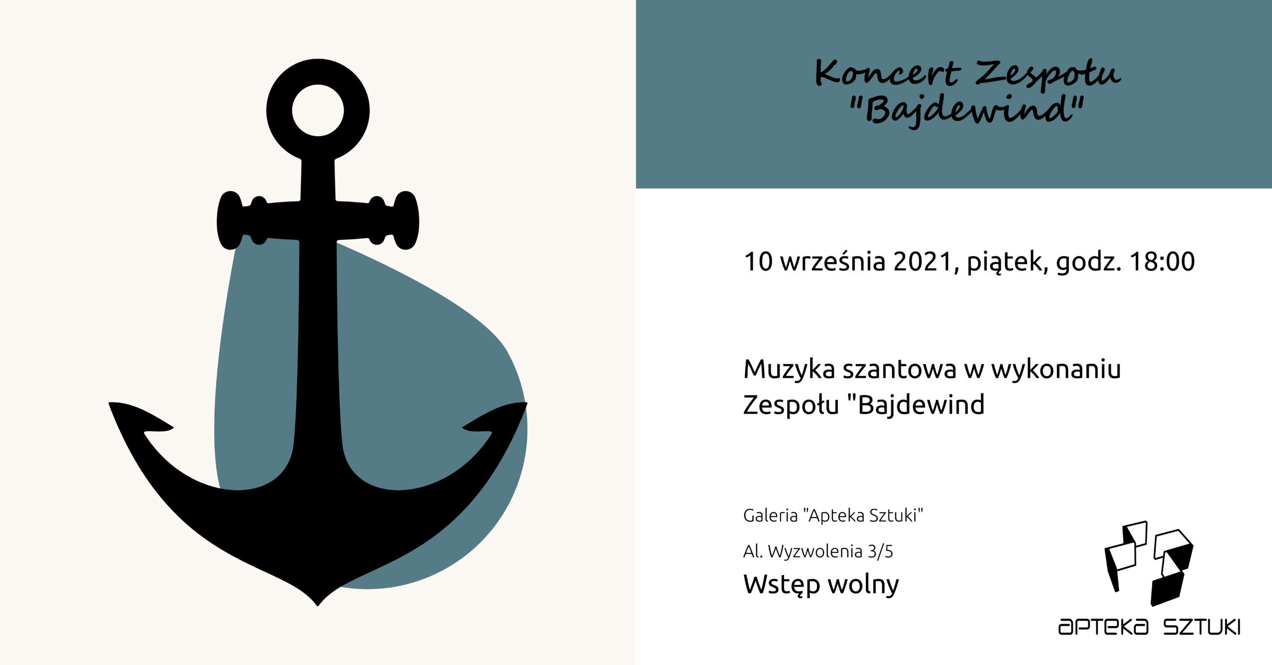 Zaproszenie na koncert muzyki szantowej zespołu Bajdewind