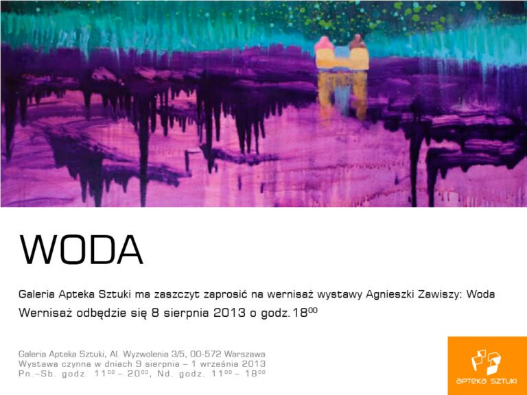 Zaproszenie na wystawę Woda Agnieszki Zawiszy
