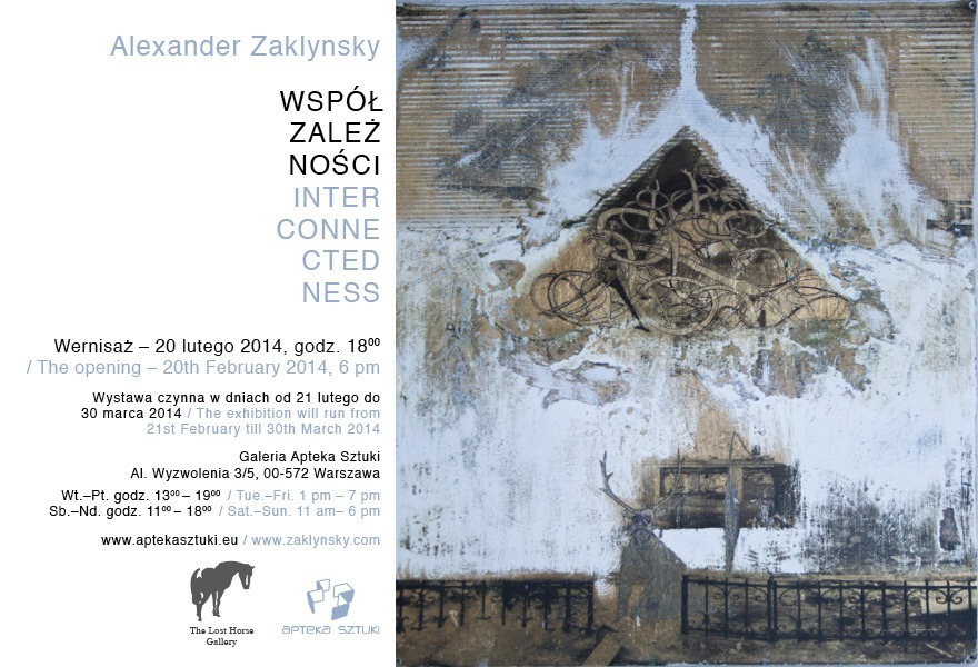 Zaproszenie na wystawę Współzależności Alexandra Zaklynskiego