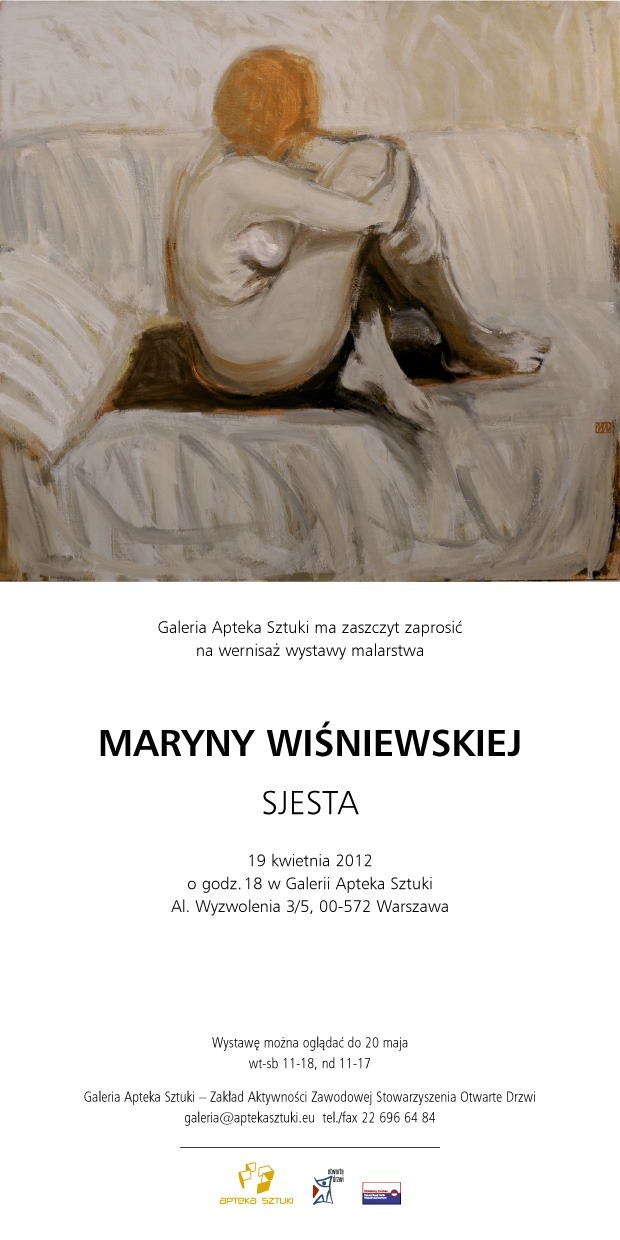 Zaproszenie na wystawę Sjesta Maryny Wiśniewskiej