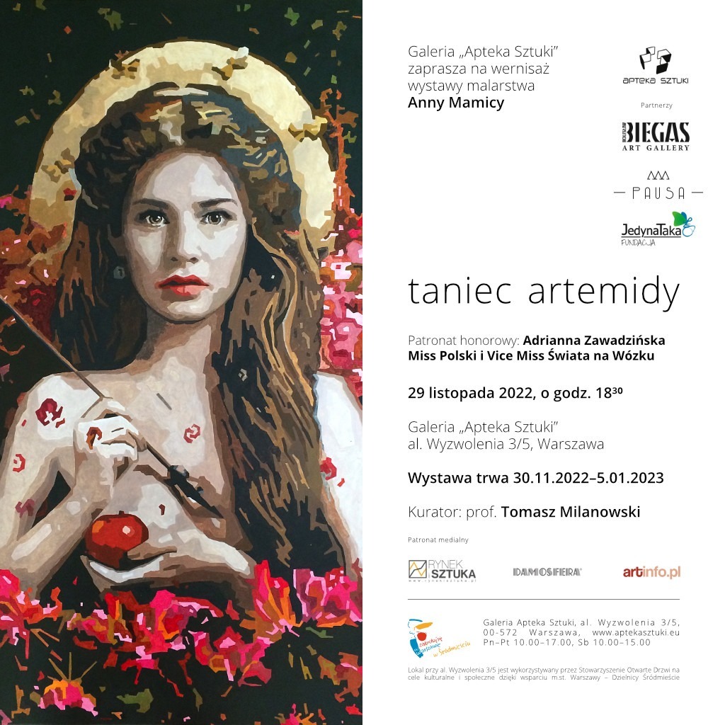 Zaproszenie na wystawę Anny Mamicy Taniec Artemidy