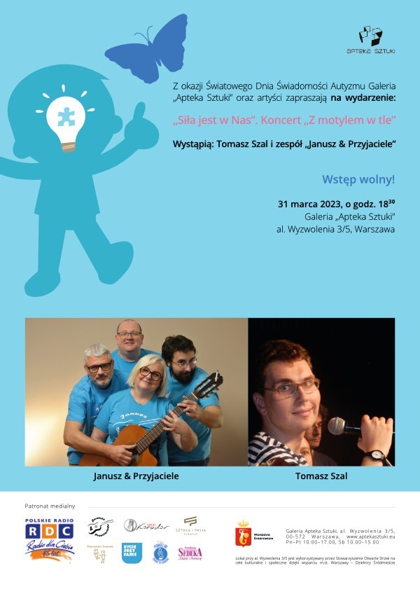 Plakat na koncert "Siła jest w nas – z motylem w tle"