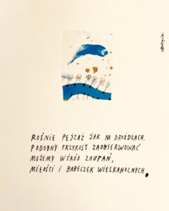 Zdjęcie pracy Wojciecha Węgrzyńskiego Wytnij z papieru dwa wróble Rośnie pejzaż jak na drożdżach