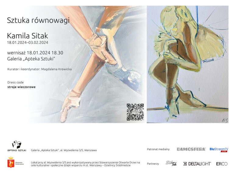 Plakat na wystawę Sztuka Równowagi Kamili Sitak
