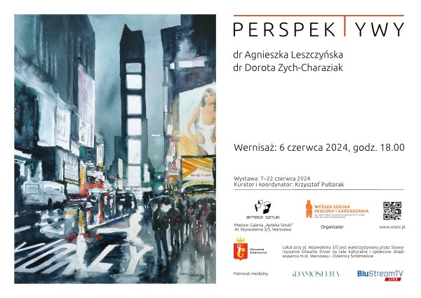 Plakat na wystawę Agnieszki Leszczyńskiej i Doroty Zych-Charaziak Perspektywy